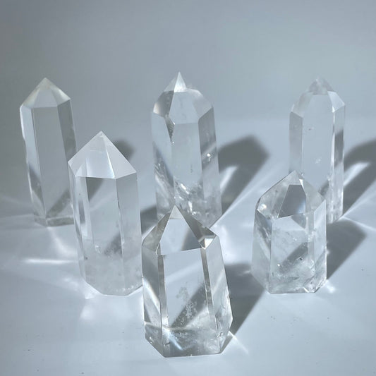 Clear quartz tower